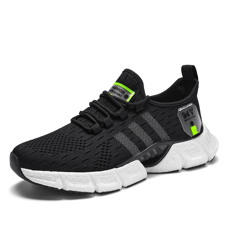 Flying woven running shoes popcorn soles spring and summer low-top mesh fabric fabric lightweight breathable sneakers fashion shoes