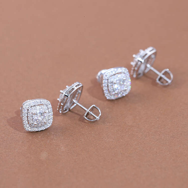Fashion Fine Jewelry 5mm Round Dia S Sier GRA Moissanite Hip Hop Stud Earrings For Men Women