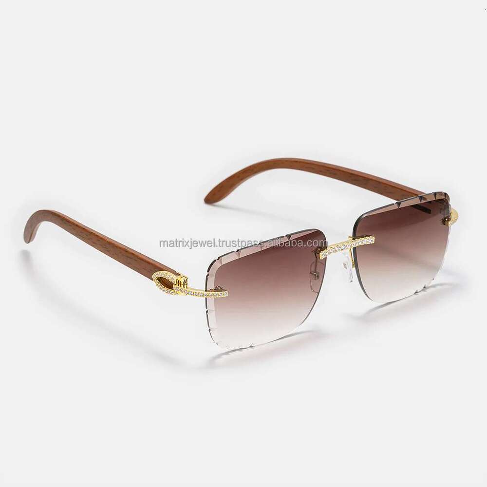Rapper Jewelry D Color Moissanite Dia Glasses Shadow Iced Out Starg Sier Sunglasses