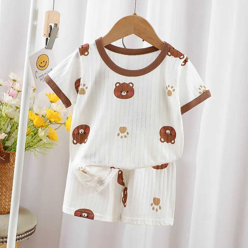Baby Pajamas Sets Cotton Child Pajamas Toddler Summer Sleeveless Baby Nightwear Pyjamas Kids Homewear Clothes W250218