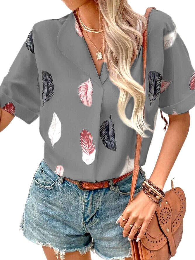 T Shirt New Merchandise Summer High Street Female Harajuku Print Vintage Bottoming Round Neck Collar Blouse Slim-fit Graphic T Shirts Solid Turtleneck