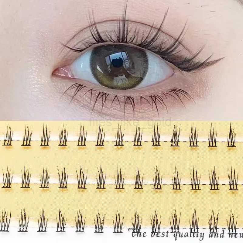New flame under eyelash comic natural bottom eyelash soft comic eyelash crease eyelash cluster Korean makeup hot W240803
