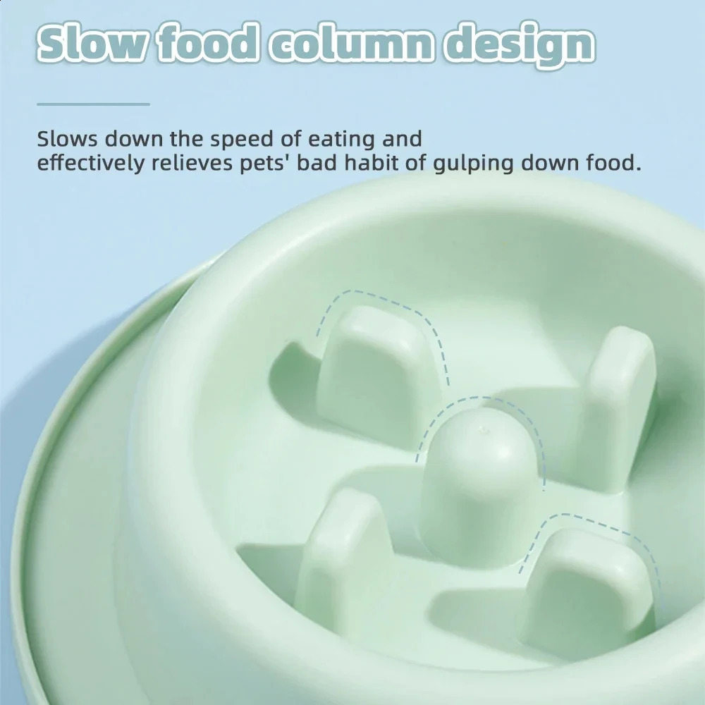 Pet Dog Suffocation Slow Plastic Puppy Cat Bowl Anti Swallow Plate Healthy Feeding Food Supplies 240802 26W0330