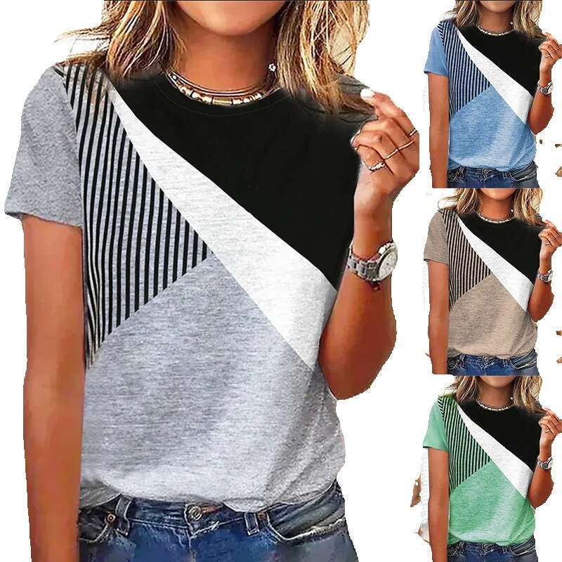 T Shirts Blue Gothic Best Saller Hip Hop High Street Summer Printing Short Sleeve Hollow Out Slim Top Female Streetwear Clothes Couples Plaid Solid Tu