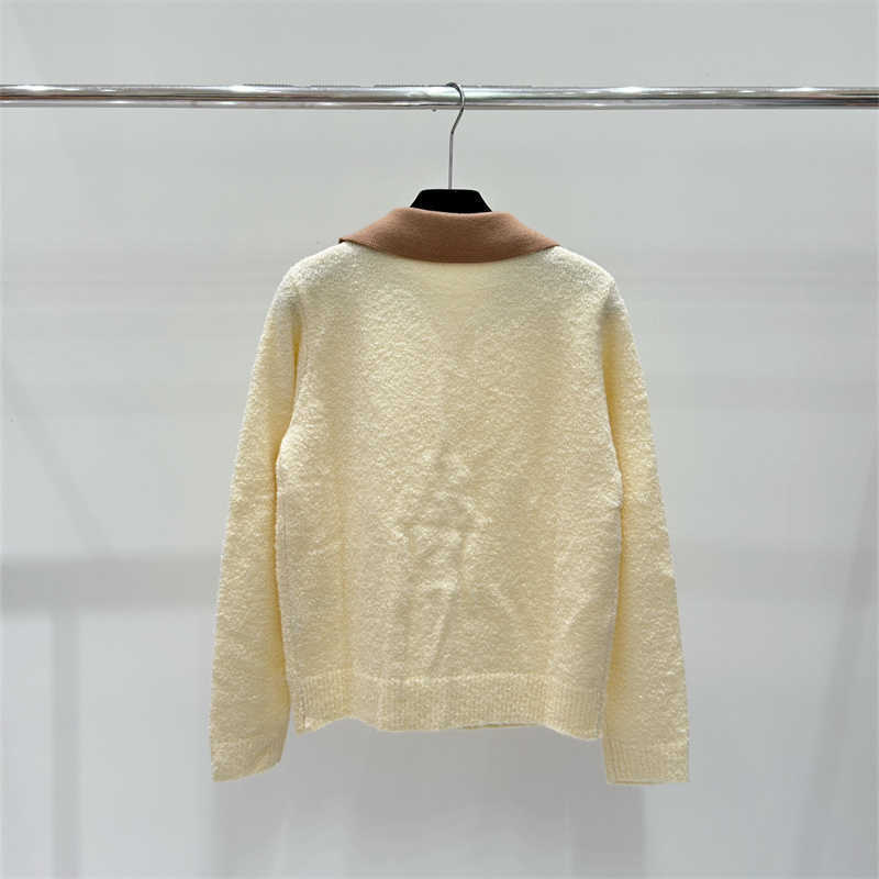 designer sweaters womens cardigan sweater Lapel terry cloth high quality knit fabrics Crew neck long sleeve tops letter jacquard design women clothes