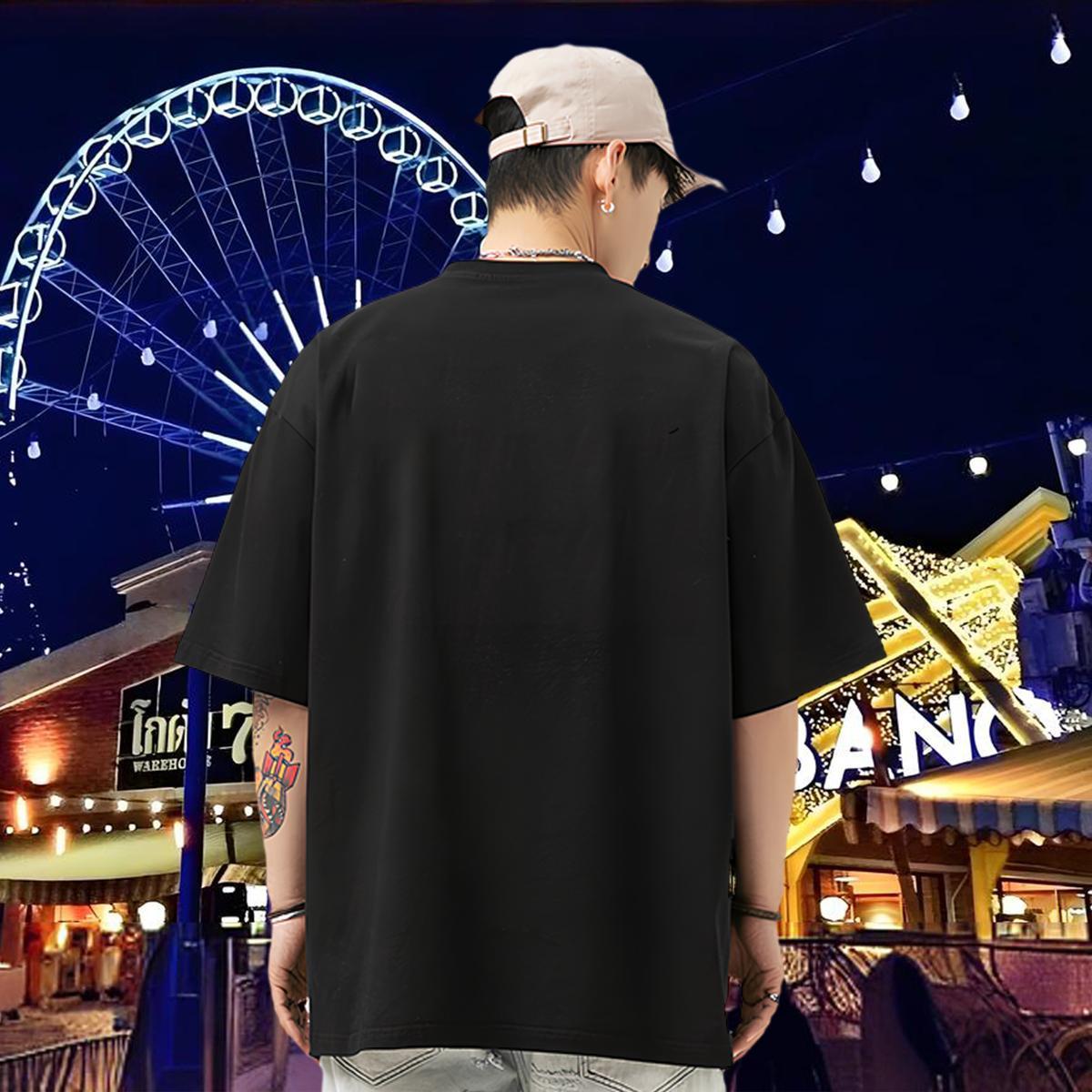 Customized Man T Shirts 230g Pure Cotton cat Outdoor Clothes Breathable Crew Neck Brand Mens Tshirts Oversized 4XL