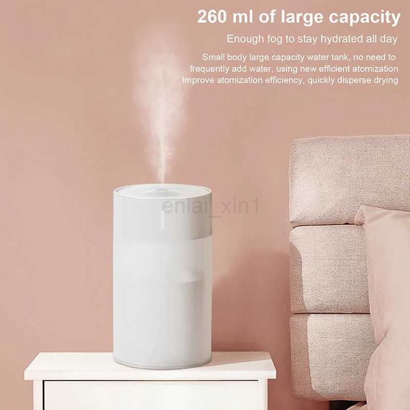 260ML Air Humidifier Ultrasonic Mini Aromatherapy Diffuser Portable Sprayer USB Essential Oil Atomizer LED Lamp for Home Car Y240806