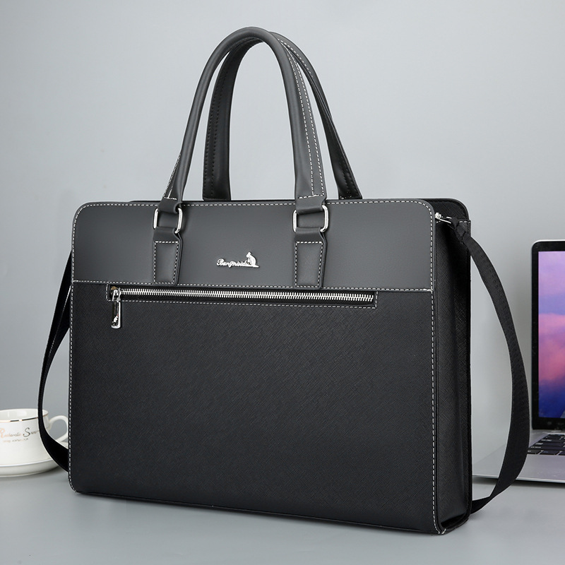 Male Briefcase PU Leather Bag Men Laptop Executive Designer Handbag Shoulder Business Male Messenger Bag Portfolio for Document