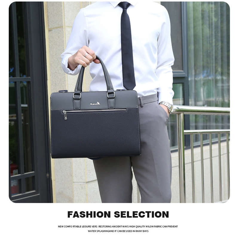 Male Briefcase PU Leather Bag Men Laptop Executive Designer Handbag Shoulder Business Male Messenger Bag Portfolio for Document