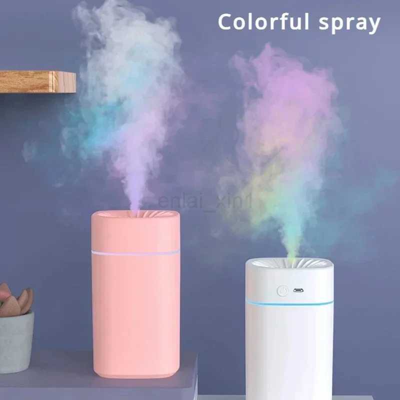 Mini h2o Air Humidifier LED Light 300ml Spray Cool Mist Maker Aromatherapy humidifier Double Wet Aroma Essential Oil Diffuser Y240806