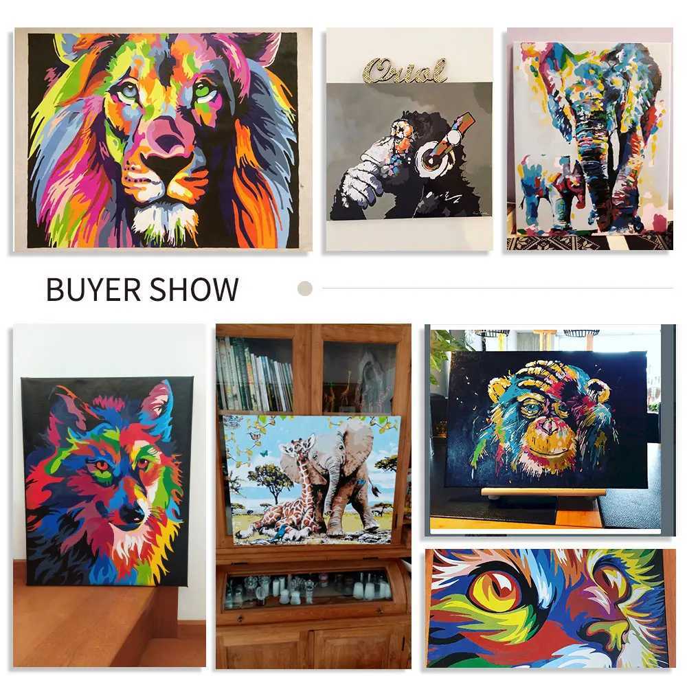 GATYZTORY Oil Painting By Numbers Paint Kit Night Cat Painting Numbers Adults Crafts Drawing By Numbers Decors For HalloweenXJ240803 - view 3