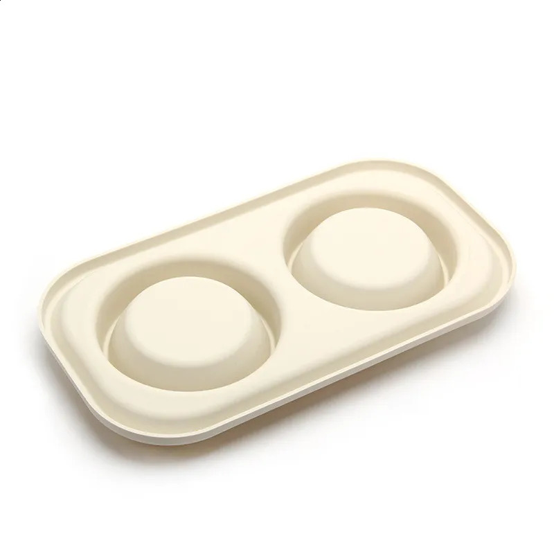 Pet Supplies Silicone Cat Anti-knockover Slow Food Plate Stainless Steel Small And Medium-sized Dog Double Bowl 240802 26W0330