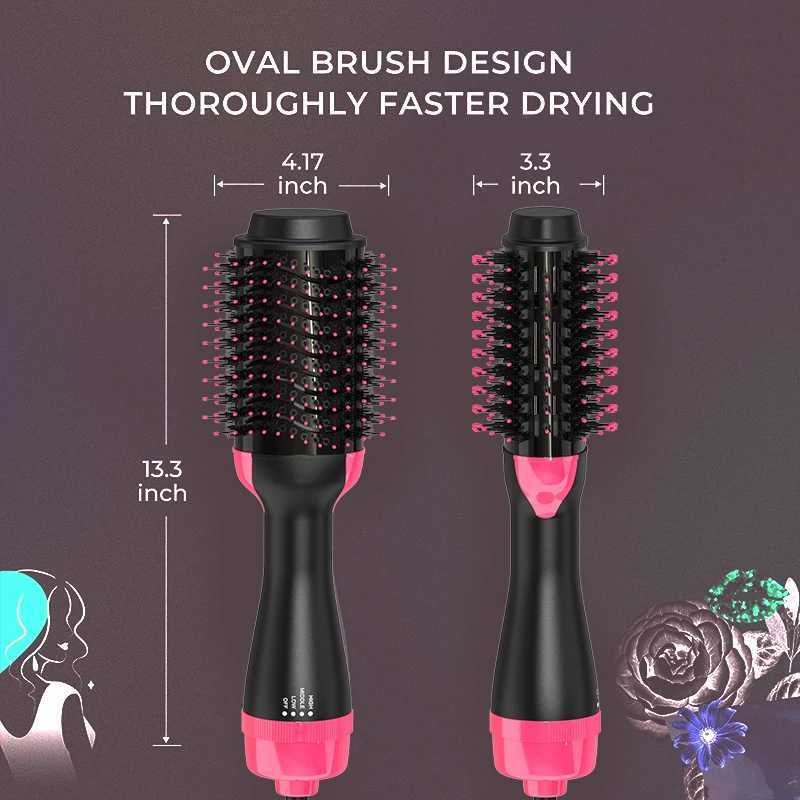 Lisa Pro 2-in-1 hair dryer and volume straightener hot air brush curling iron for beauty and healthy styling W241214