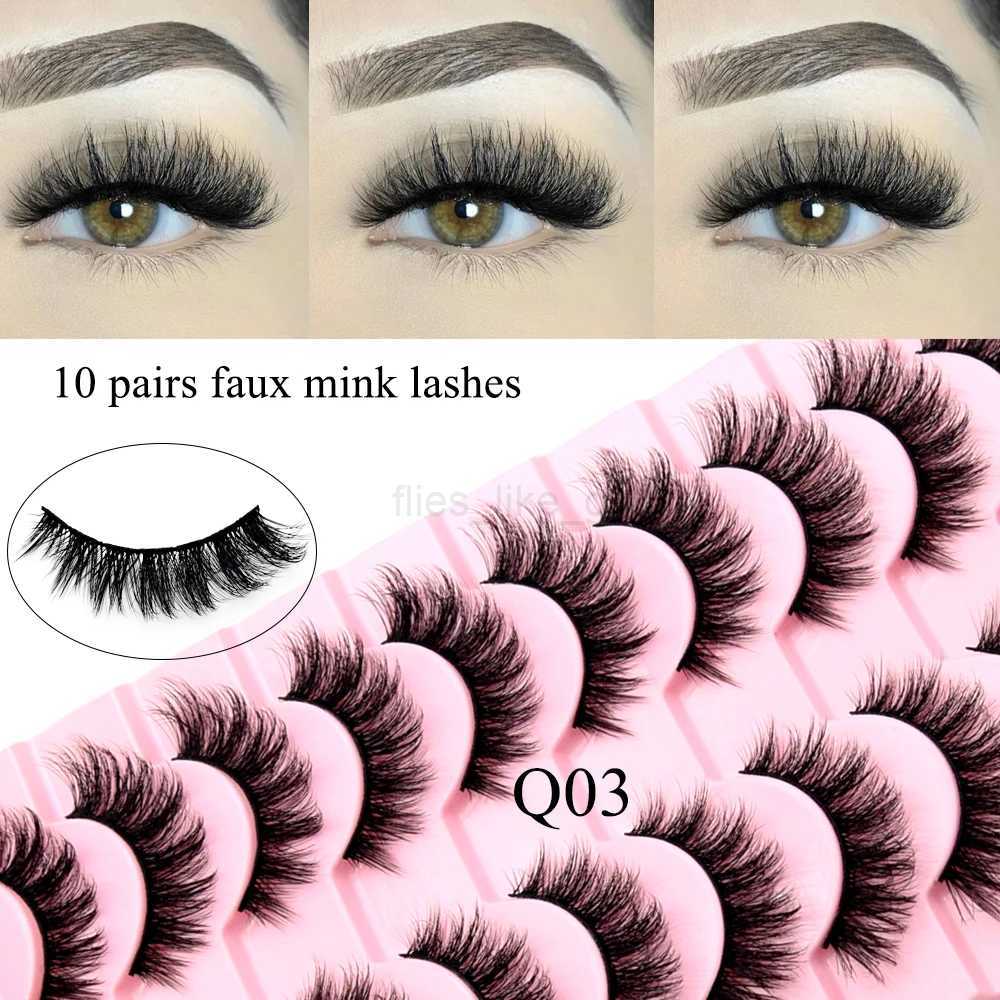 Visofree 3/10 pairs of artificial mink eyelashes makeup eyelashes thick fake Cils natural eyelash extensions handmade fake eyelashes W240803