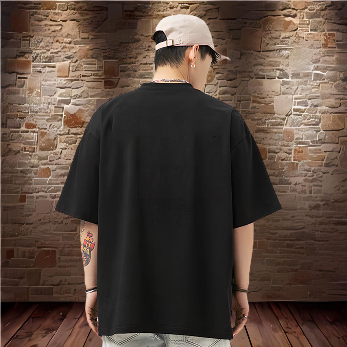 New Designer T-Shirts for Men 230g 100% Cotton flower Summer Casual Clothes O-Neck Short Sleeve Wholesale Men Clothes T-Shirt Anime