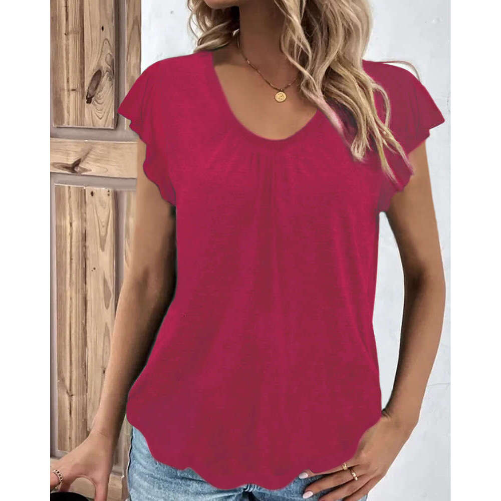 Loose Versatile Summer Female Summer Printing Short Sleeve Slim Crop Top Casual Autumn Sports Fitness Backless Round Neck Plaid Stretch Casual Undersh