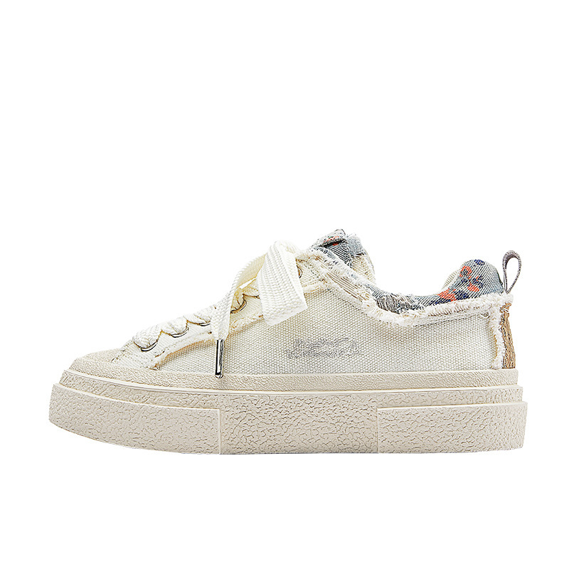 Ddmysports Shoe Washing Canvas Series Tassel Embroidery Breathable Wear Resistant Board Trendy Unisex Couple Shoes Outdoor Shoes