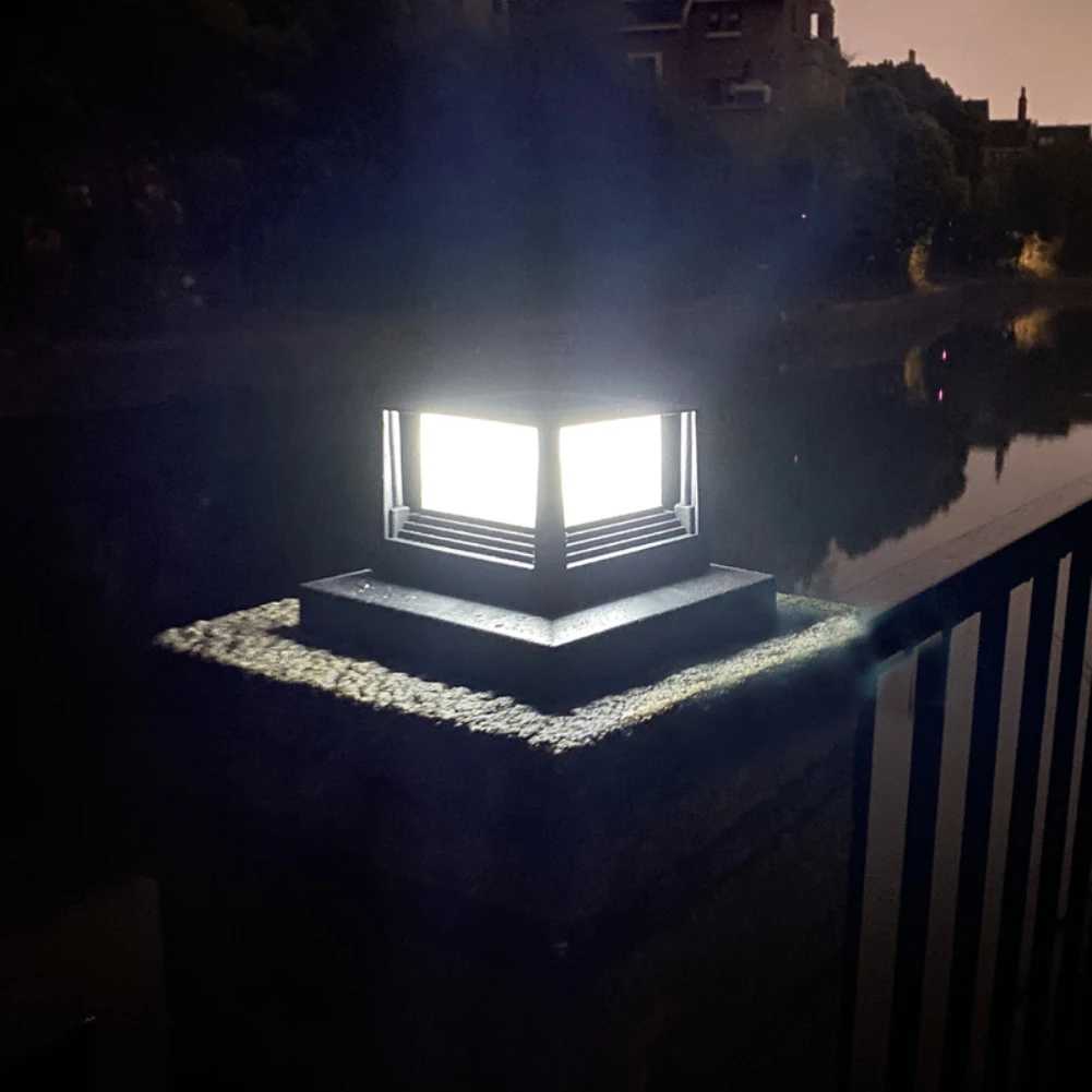 Solar Light Outdoor Waterproof Solar Post Light Villa Column Lamp Fence Gate Pillar Head LED Lamp For House Gate Patio GardenM240731