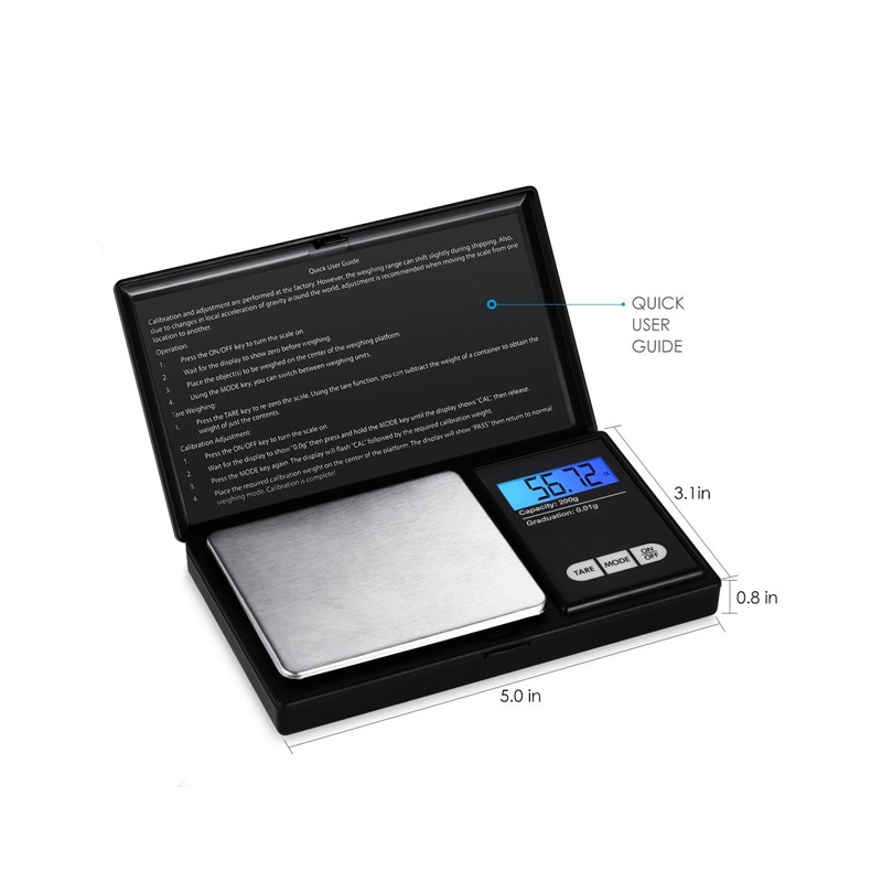 Household Scales Jewelry Pocket Scales Electric with Batteries Included 100g 200g 300g 500g 1000g 0.01g 0.1g Precision Digital Scales