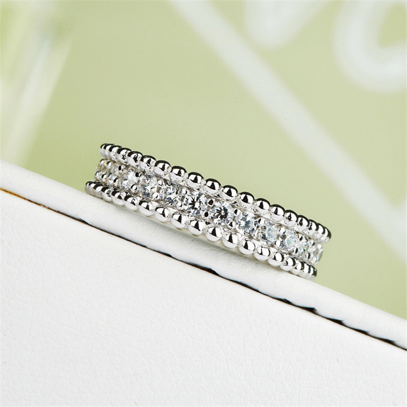 Elegant 2PCS Couple Wedding Rings Set: Handmade Sterg Sier with Round Moissanite Zircon