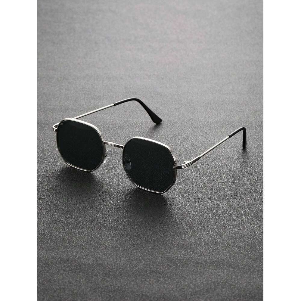 1pc Unisex Geometric Metal Frame Temperament Fashion Glasses For Outdoor Travel Driving Daily Life Accessories