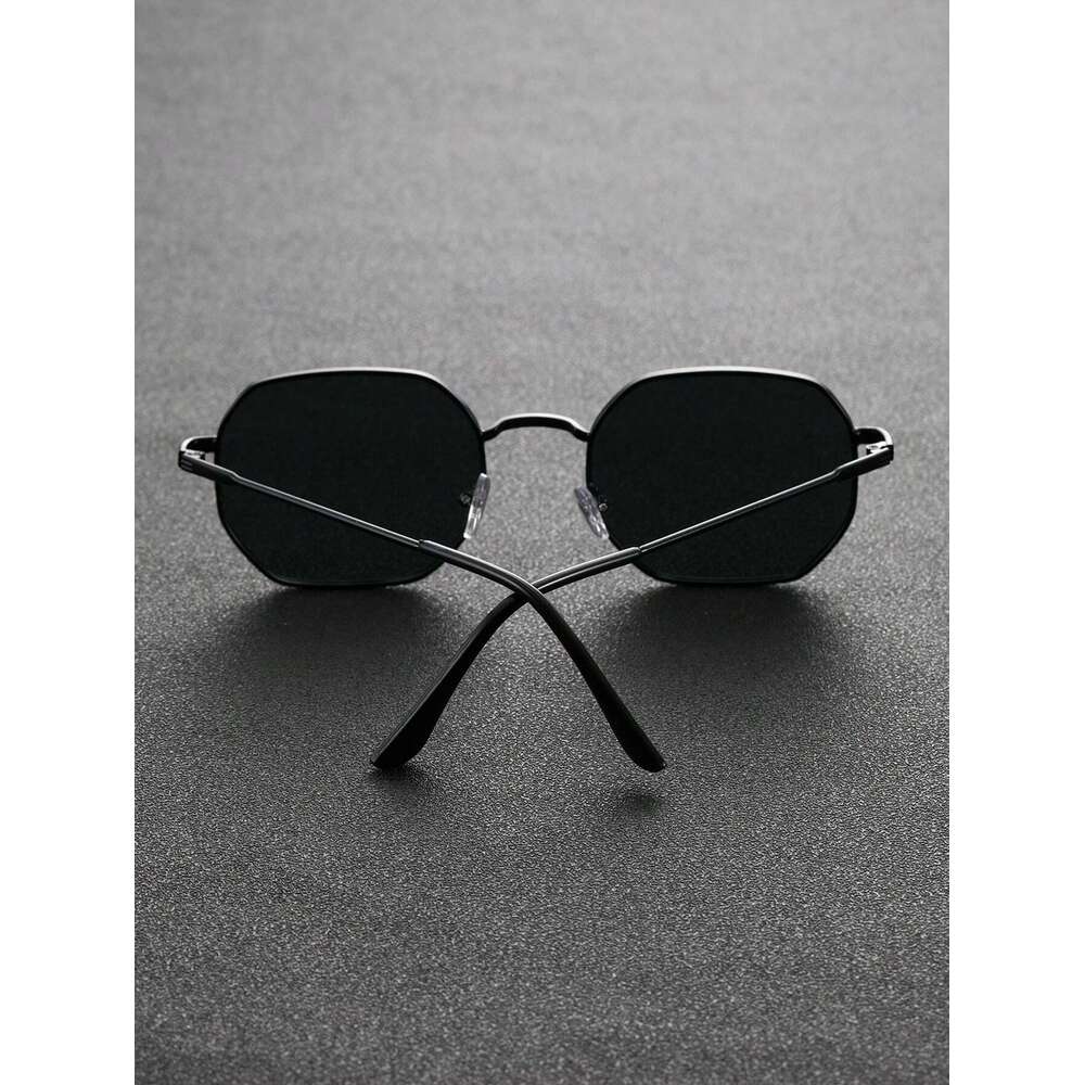 1pc Unisex Geometric Metal Frame Temperament Fashion Glasses For Outdoor Travel Driving Daily Life Accessories