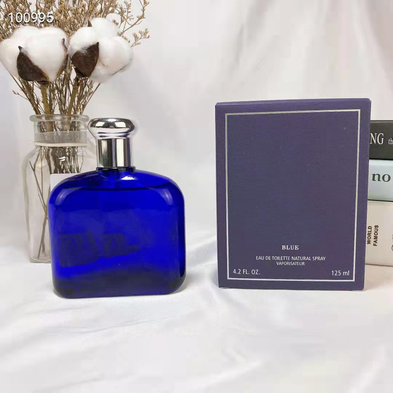 New Premium Designer Men Fragrance Glass Bottle Long Lasting Spray Blue Polo Classic Cologne 125ml