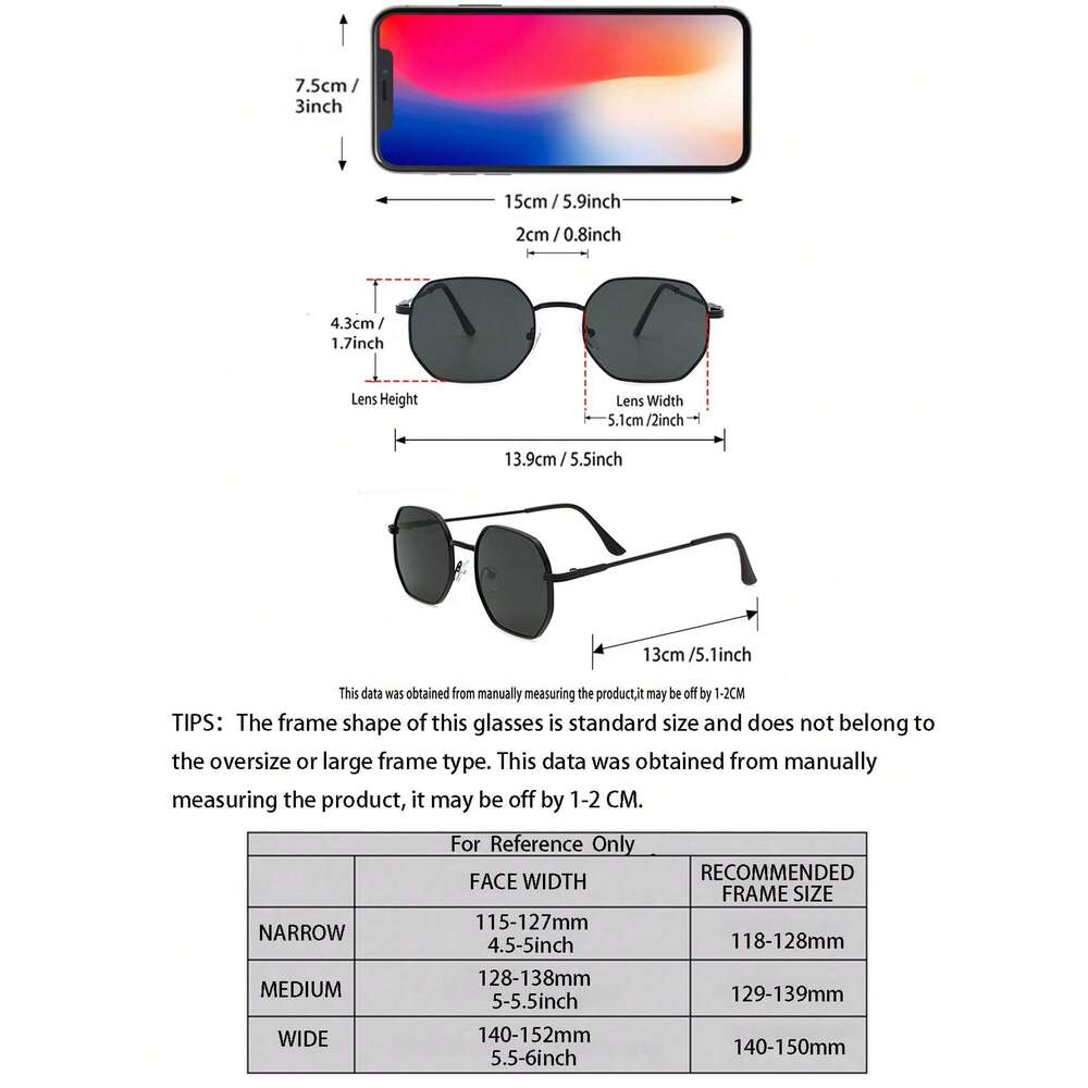1pc Unisex Geometric Metal Frame Temperament Fashion Glasses For Outdoor Travel Driving Daily Life Accessories