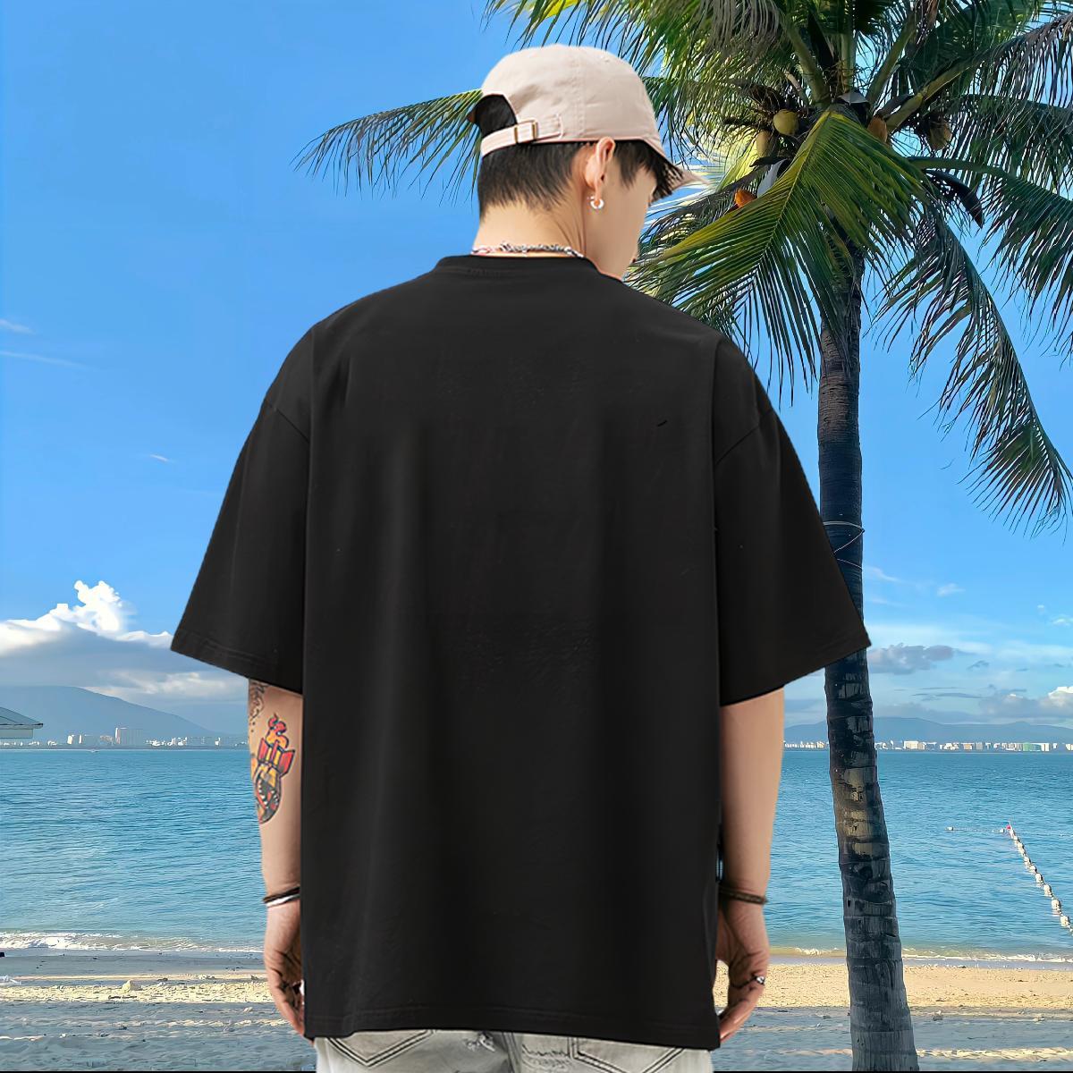 Brand Men T Shirts 230g 100% Cotton Christmas Daily Outfit Tops Tees O Neck Short Sleeves TOP Quality Men Clothes T-Shirt Oversized 4XL