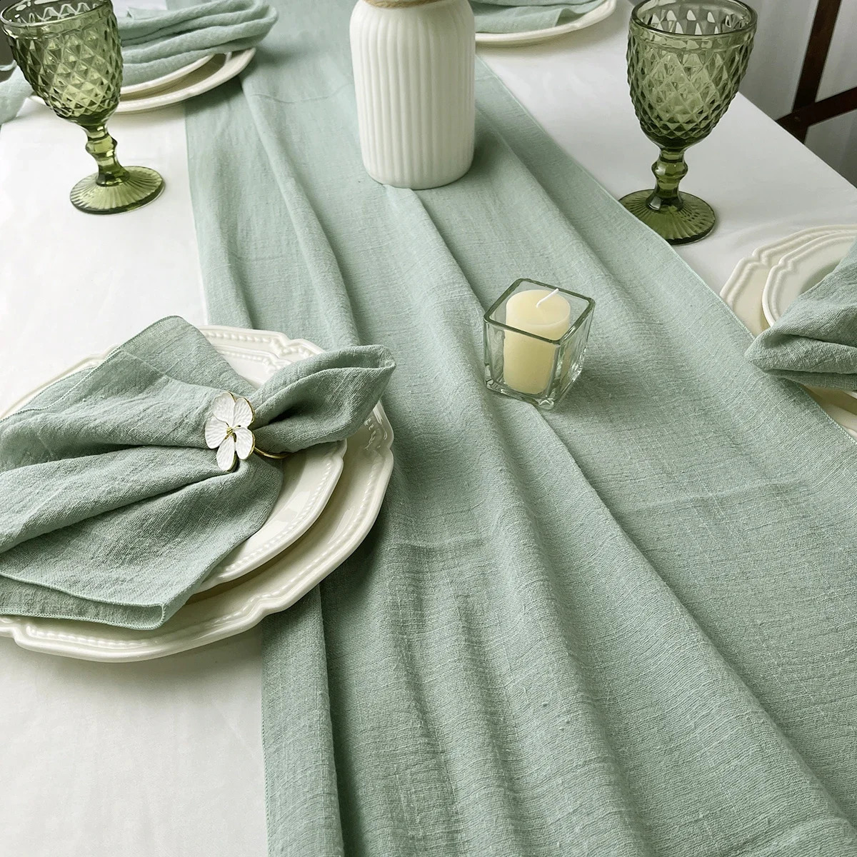 24 pieces of fabric napkins cotton Gauze 30x30CM napkins vintage cheesecake wedding party countryside dining table decoration 240930