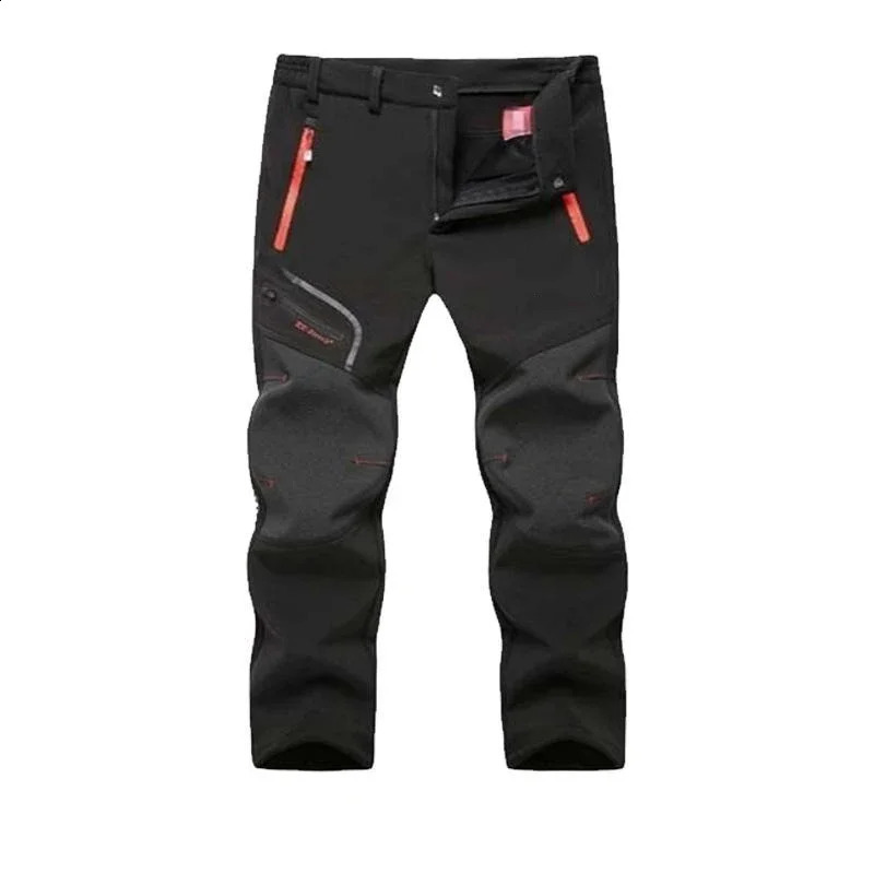 Mens Outdoor Waterproof Hiking Trousers Mountain Camping Climbing Male Pants Trekking Softshell Warm Work Pants Fishing Clothes 240802