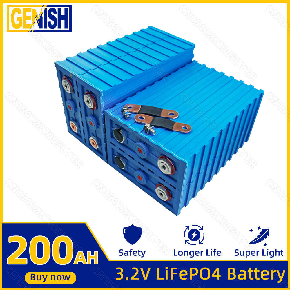 4/16PCS 200Ah LiFePO4 Battery 3.2V 12V 24V 48V DIY Rechargeable Cell Lithium Iron Phosphate For Electric EV RVs Boats Golf Carts