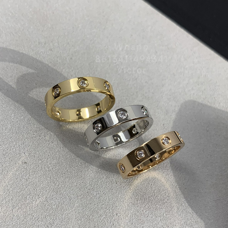 3.6 MM sier Couple rings woman designer ring for man Gold plated 18 K TOP quality US 5-6-7-8-9 size exquisite gift rose gold 009A