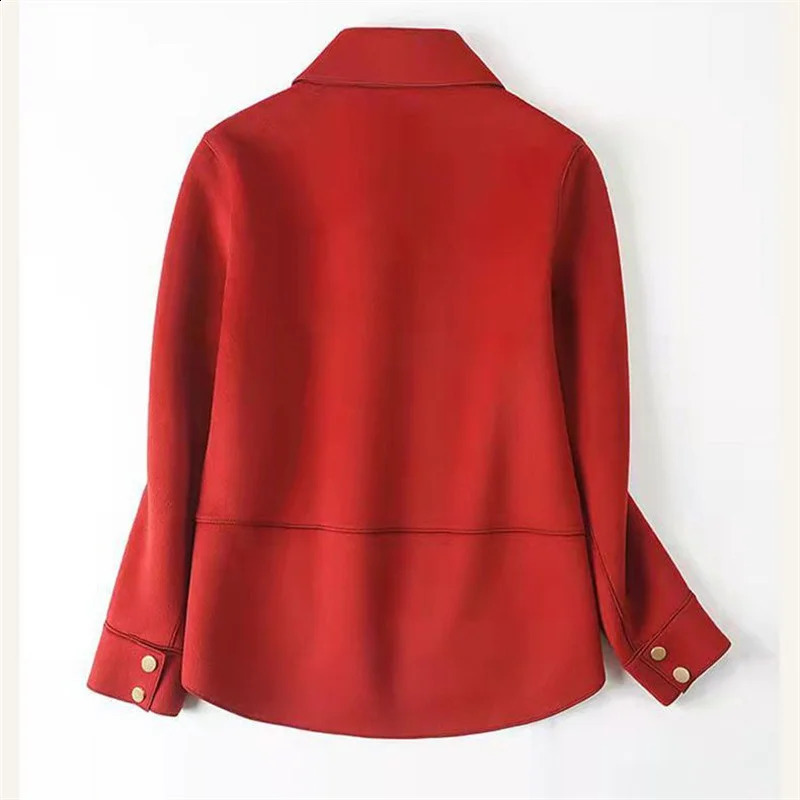 Women Woolen Coat Autumn Winter Fashion Loose Double-Sided Cashmere Wool Coat Female Short Ladies Jacket Tops 240727