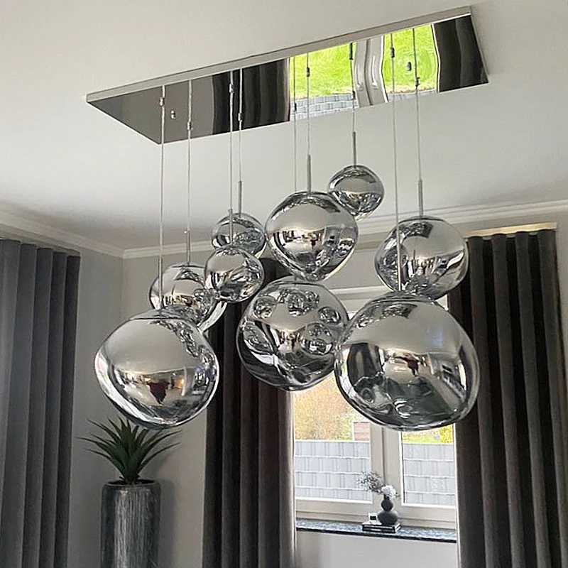 Modern Glass Lava Pendant Lights for Living Room Bedroom Loft LED Pendant Ceiling Lamp lustre Home Decor Hanging Lamp ChandelierM240731