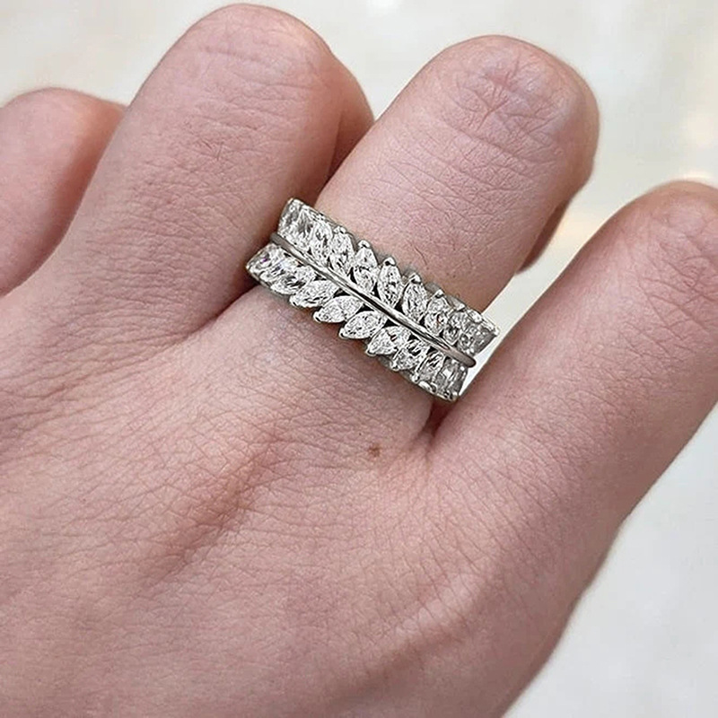 2024 Choucong Top Sell Drop Ship Gorgeous Wedding Rings Vintage Jewelry 18k White Gold Fill Marquist Cut 5A Cubic Zircon CZ Diamond Party Women Engage