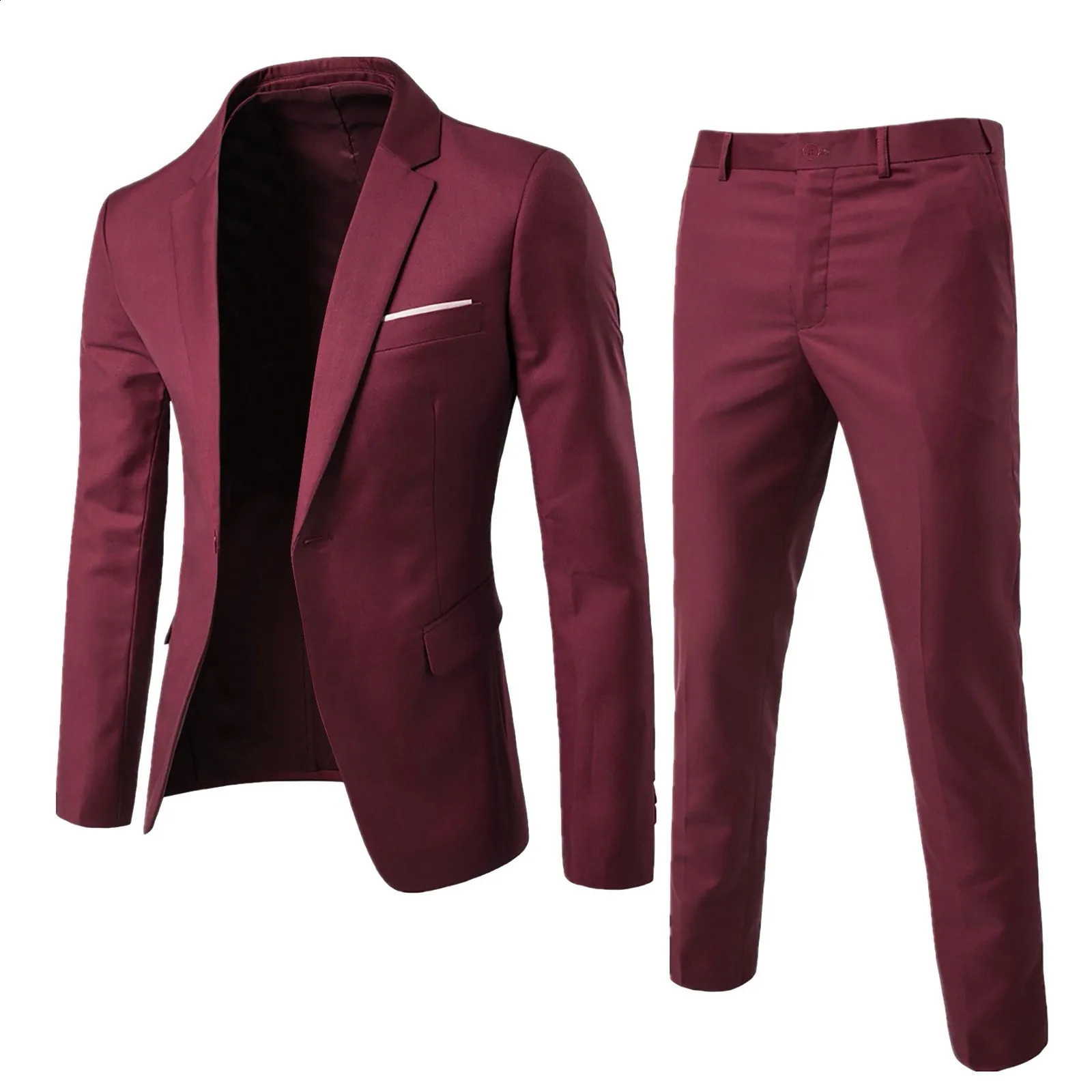 Men Classic Blazer Pants Set Wedding Blazers Slim Fit Turndown Collar Suit Set Formal Business Party Dress Suit 240802