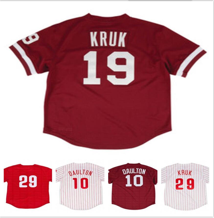 John Kruk 19 29 10 Darren Daulton Philadelphiaes 1 Richie Ashburn Jerseys 1950 4 Dykstra 1991 1993 Vintage Baseball Jersey Shirt BBB