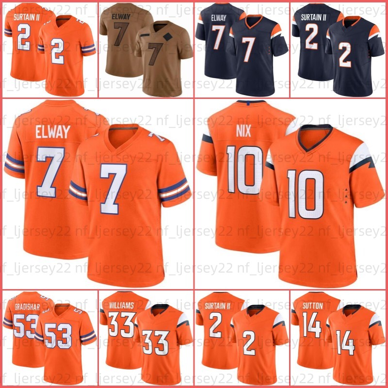 10 Bo Nix 31 Justin Simmons Football Jersey Jerry Jeudy Javonte Williams Greg Dulcich Courtland Sutton Patrick Surtain II Melvin Gordon III John Elway