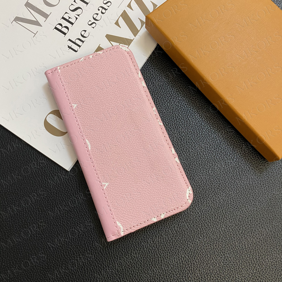 Designer Leather Phone Case Full Protect Cover For iPhone 16 15 14 Plus 13 12 11 Pro Max Classic Flower Flip Wallet Shell Samsung Galaxy S25 S24 S23 S