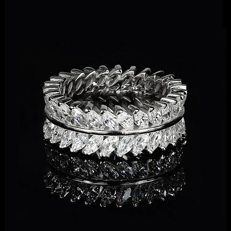2024 Choucong Top Sell Drop Ship Gorgeous Wedding Rings Vintage Jewelry 18k White Gold Fill Marquist Cut 5A Cubic Zircon CZ Diamond Party Women Engage