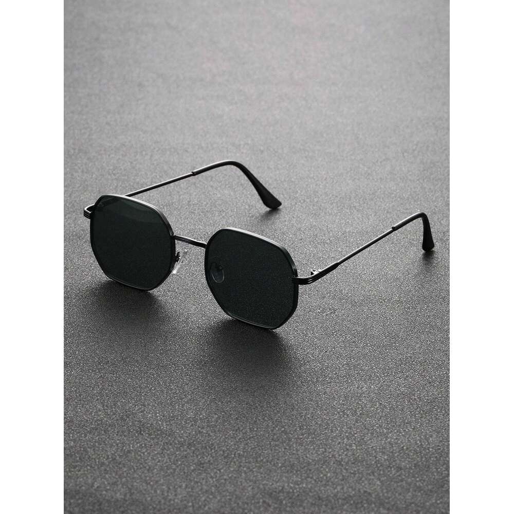 1pc Unisex Geometric Metal Frame Temperament Fashion Glasses For Outdoor Travel Driving Daily Life Accessories