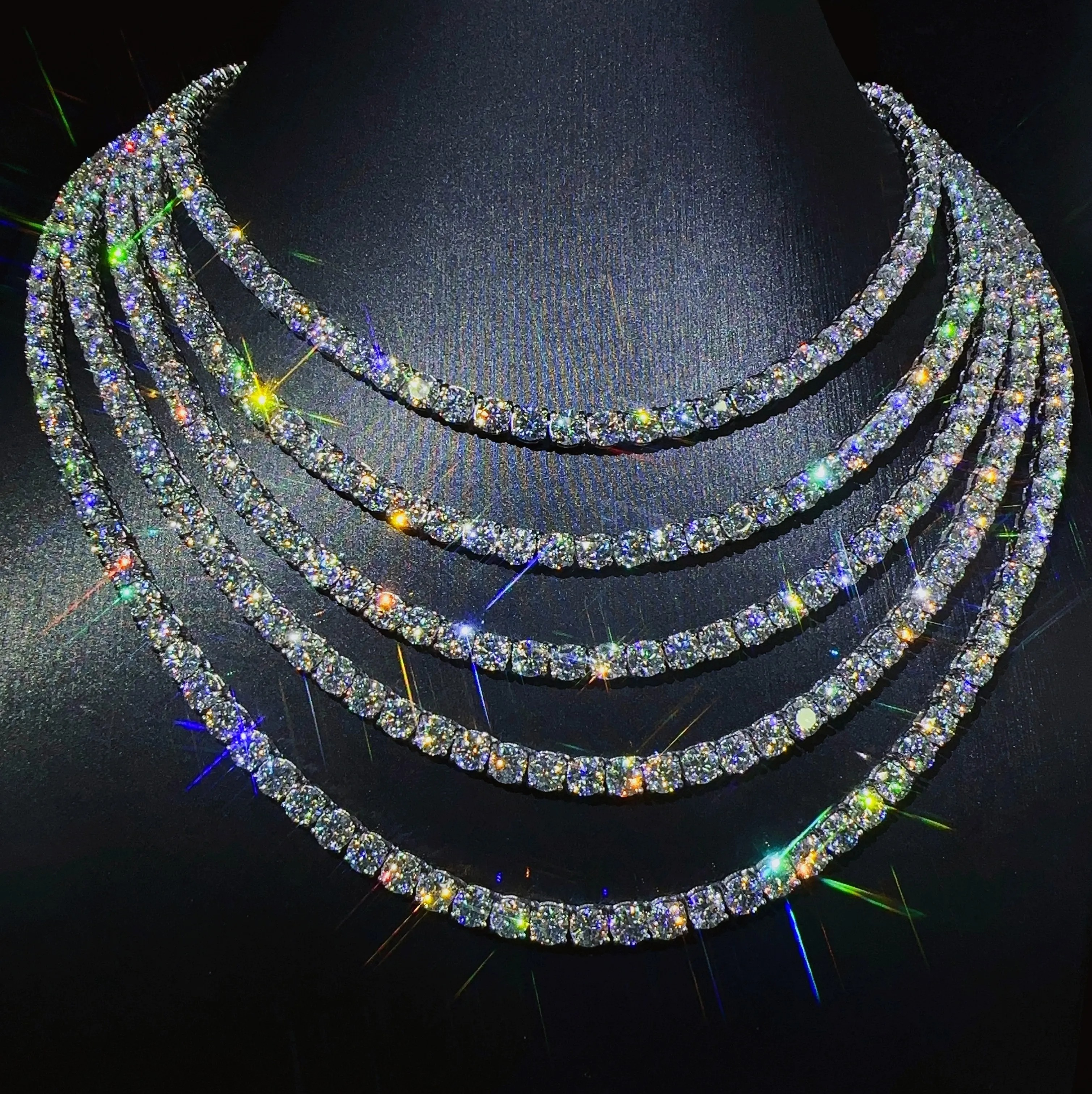bracelet tennis Hip Hop necklace fashion Jewelry Pass Dia Tester 4mm VVS moissanite iced out cuban chain for men women