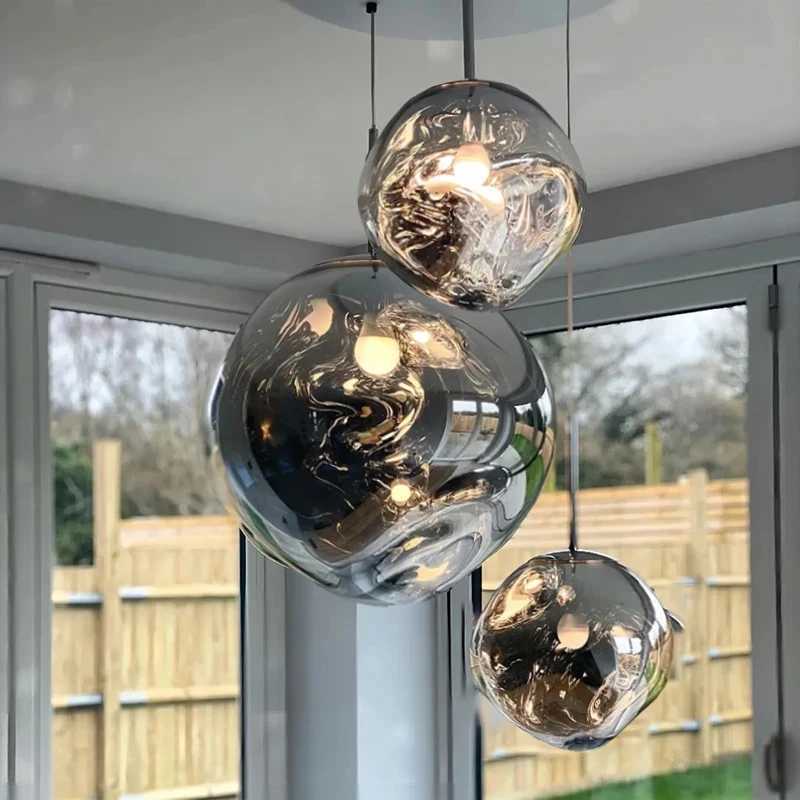 Modern Glass Lava Pendant Lights for Living Room Bedroom Loft LED Pendant Ceiling Lamp lustre Home Decor Hanging Lamp ChandelierM240731