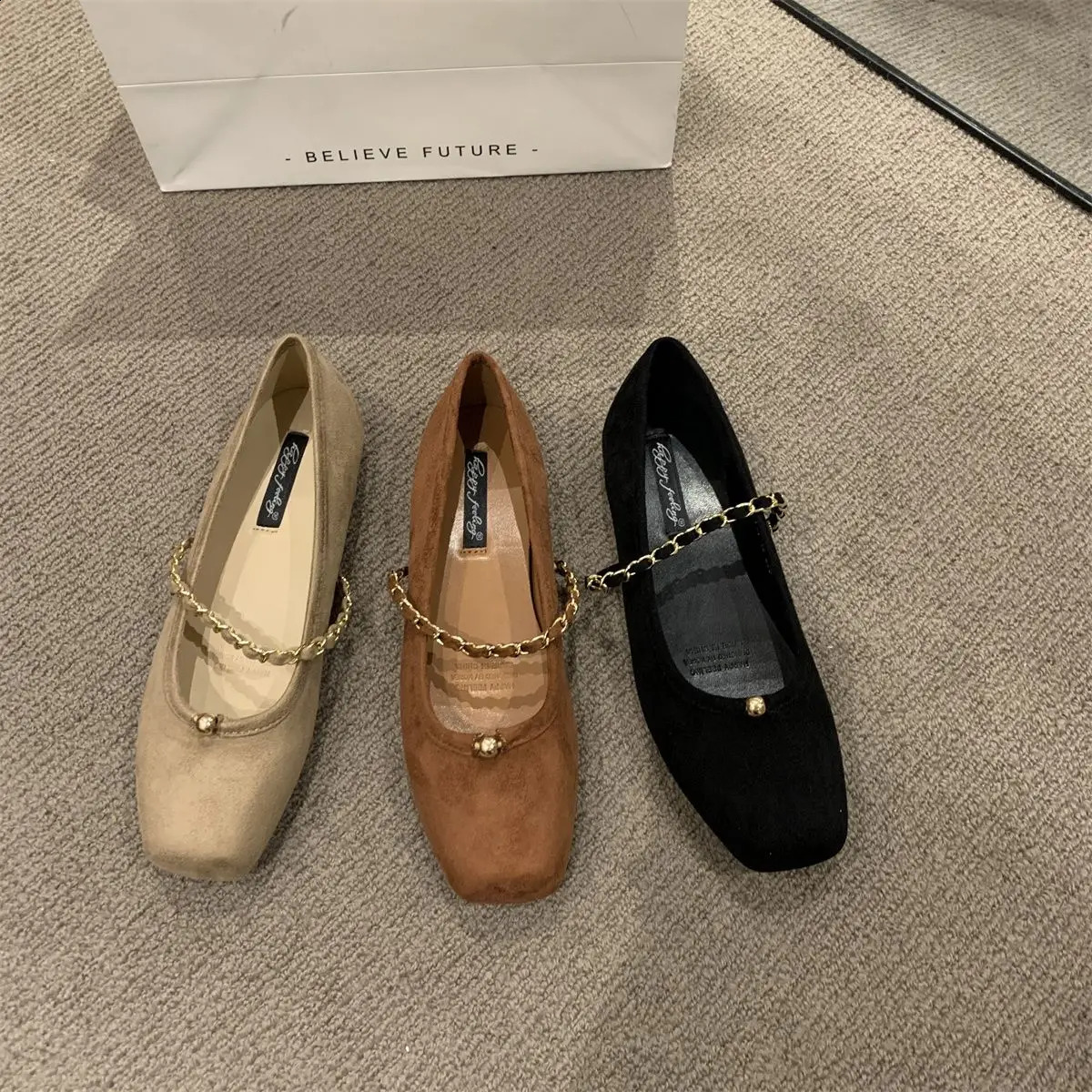 Womens Summer Footwear Flats Square Toe Shoes for Woman Mary Jane Flat Gothic Japanese Style Lolita Office on Promotion A 240802