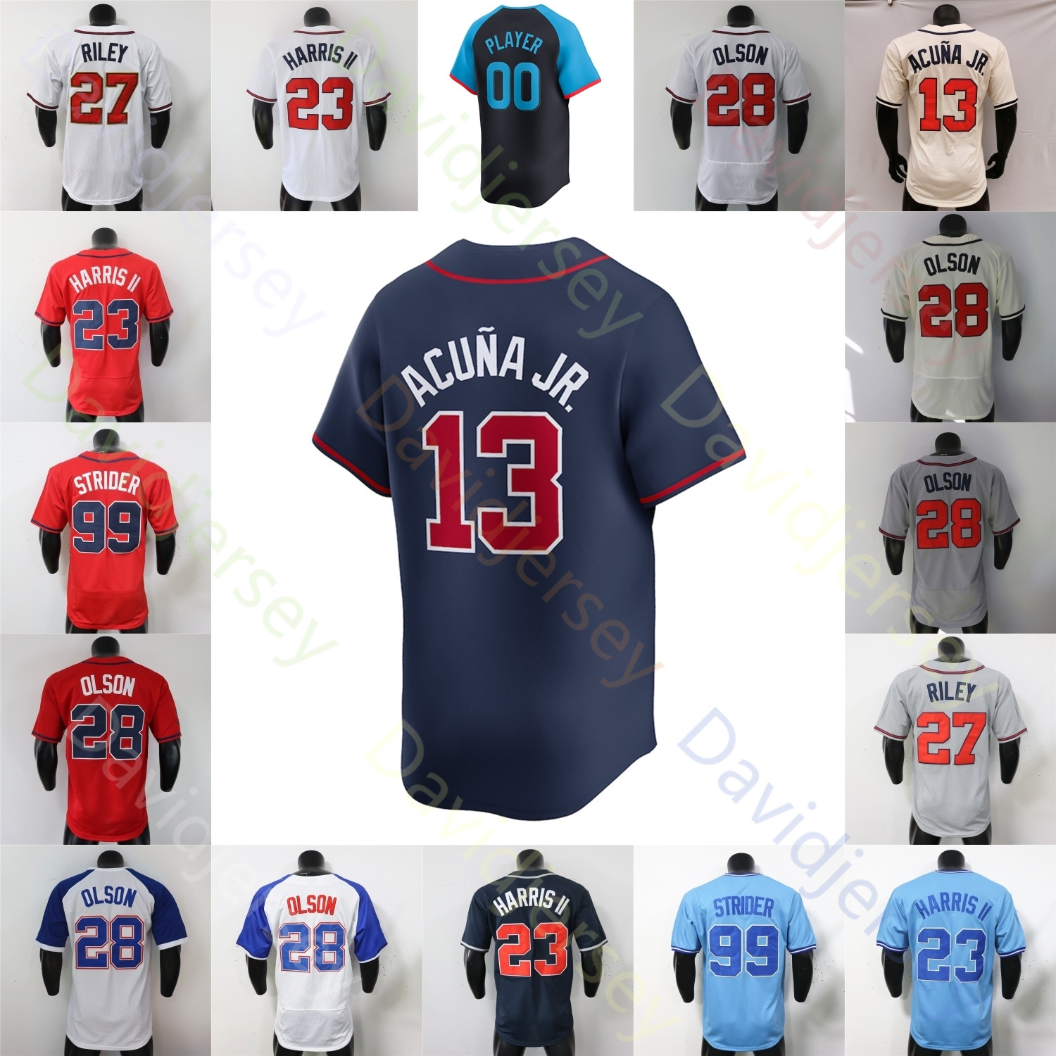 2024 ASG City Jersey Ronald Acuna Jr. Michael Harris II Ozzie Albies Matt Olson Austin Riley Fried Spencer Strider Hank Aaron Jones Sanders Kelenic Jorge Soler Jackson