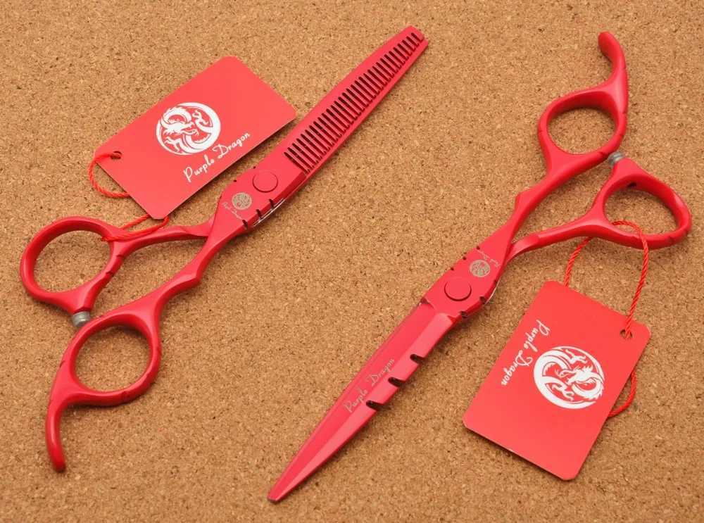 New Arrival 504# TOPPEST 6.0 Inches Red Hairdressing Scissors JP 440C 62HRC Home Salon Cutting Scissors Thinning Shears Hair Scissors Z241213