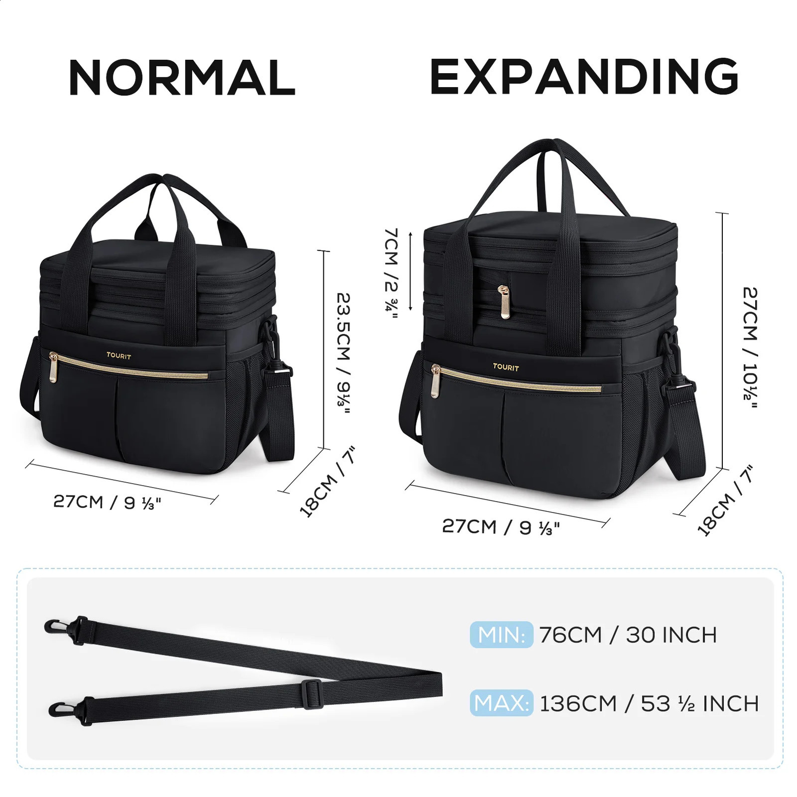 TOURIT Lunch Box Womens Double Layer Insulated Lunch Bag Womens Scalable and Reusable Lunch Cooler Bag 240812