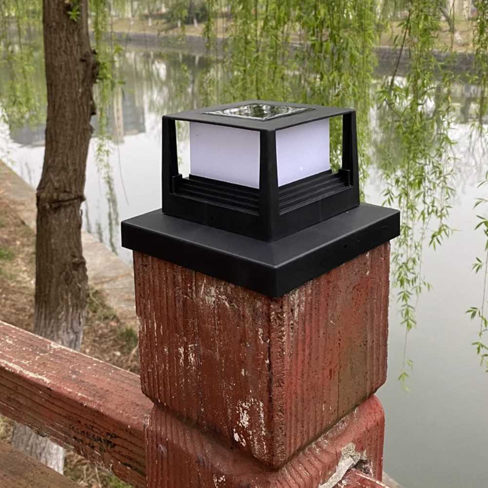 Solar Light Outdoor Waterproof Solar Post Light Villa Column Lamp Fence Gate Pillar Head LED Lamp For House Gate Patio GardenM240731