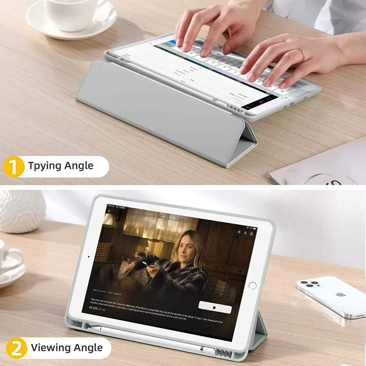 Read Case for IPad 10th Gen IPad Pro11 Air11 2024 IPad Air5 10.2 10.5 Air1 2 5th 6th 9.7 Magnet Tablet Case with Pencil Holder Z250222